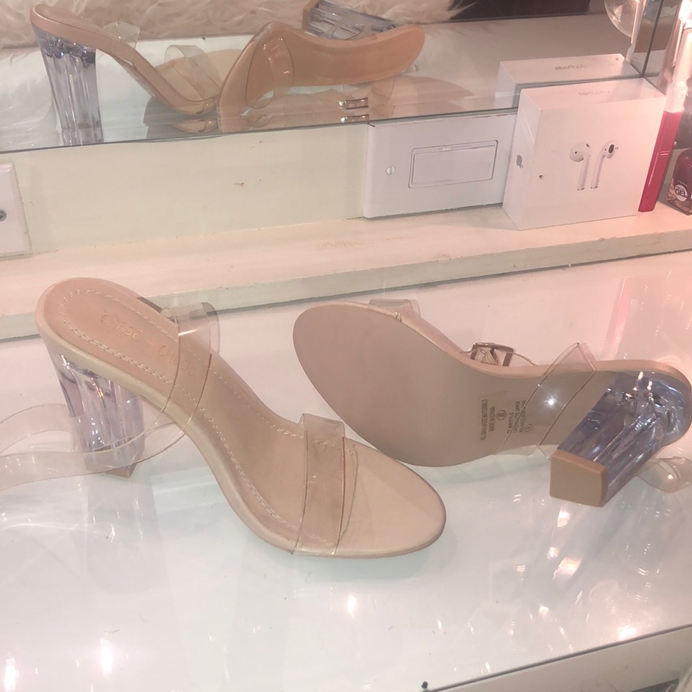 Clear/nude high heel